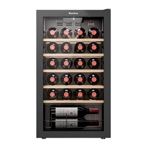 Kindevieft Refrigerador de vinos, Temperatura Ajustable e iluminación LED Interior, botón Sensor táctil, Ajuste de Temperatura de 11 a 18 ℃ 24Bottle