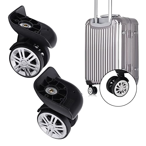 Luggage Wheels, 360 Swivel, Double Row, Black, Plastic, Compatible with Passenger Car, 2.4 Inches, 0.28 Kilograms2