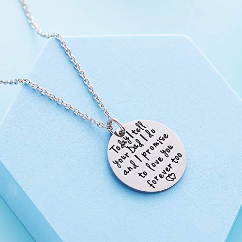 LParkin Wedding Gifts For Stepdaughter - Today I Tell Your Dad I Do, I Promise to Love You Forever Too Necklace - Stepmother Bonus Daughter Gift - Stainless Steel Necklace in Girls Jewelry3