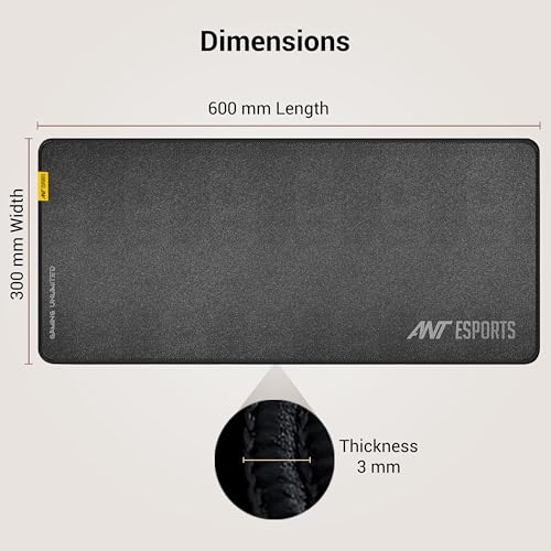Ant Esports MP290 Gaming Mouse Pad-L- Large with Stitched Edges, Waterproof Non-Slip Base for Gaming & Office – Black - Image 3
