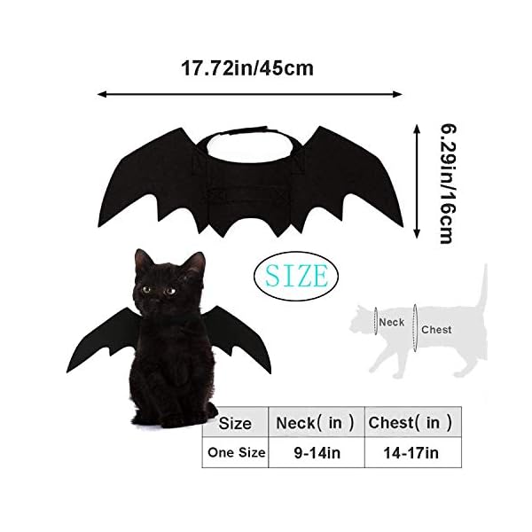 Cat bat wings, airlxf pet cat bat wings for halloween party decoration black cat bat wings for cat dress up accessories cosplay for cat small dogs puppy - image 3
