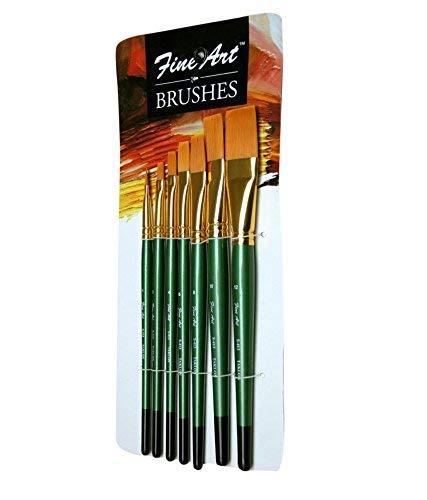 fine art painting flat brushes set (set of 7)- Multi color(Plastic)-image-26