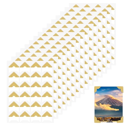 360 Pcs Photo Corners Self Adhesive Corner Stickers Gold Photo Corners for Scrapbook DIY Scrapbook Albums Picture Frames Diary, Picture Mounting Corner Stickers