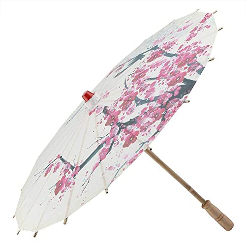 Handmade Oiled Paper Umbrella Plum Blossom Pattern Folding Umbrella Vintage Chinese Paper Umbrella