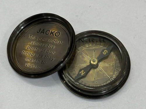 Brújula de latón antiguo grabada de 2" Jacko Boot Polish, personalizada, regalo para bodas, Navidad, bautizo y graduación miniatura 7