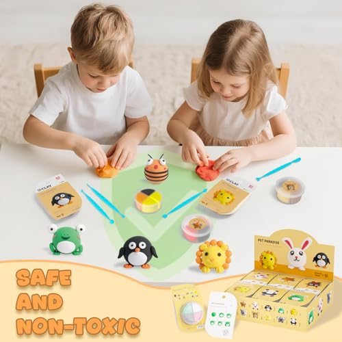 Air Dry Clay Kit for Kids - Safe, Non-Toxic, 12 Boxes with Tools - Image 4