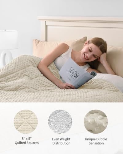 Image of Mr. Sandman Cooling Weighted Blanket for Adults, Queen Size 12 lbs, 48″x72″