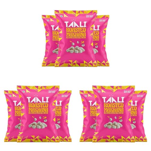 Image of Taali Roasted Makhana | 58 gm (Pack of 9) | Ghee Himalayan Pink Salt | 100% Vegatarian | Gluten Free, No Cholesterol, No Trans-Fat