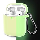Coffea Protective Silicone Case with Keychain for Apple AirPods 2 (Night Glow)