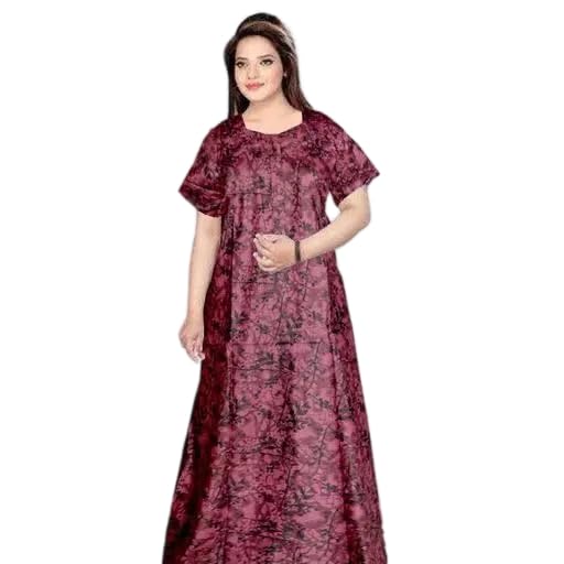 Mohan Traders' Cotton Multi Printed Short Sleeves Relaxed Fit Maternity Nighty,Comfortable,Lighweight & Breathable Material_MHN_Print_Nighty_137-image-33