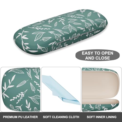 Image of Eyeglasses Case, Portable Hard Shell Protective Case for Glasses, Eyeglass Holder Box for Women with Cleaning Cloth