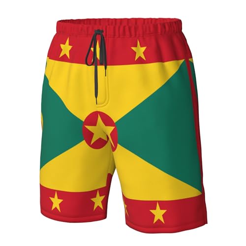CUTEDWARF Flag of Grenada Men's Swim Trunks Beach Swimwear Beach Shorts Summer Board Shorts 7