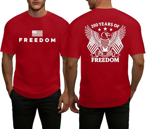 Image of Ithalt Men's American Flag Shirt 4th of July T-Shirt USA Patriotic Tee Shirt Independence Day Top