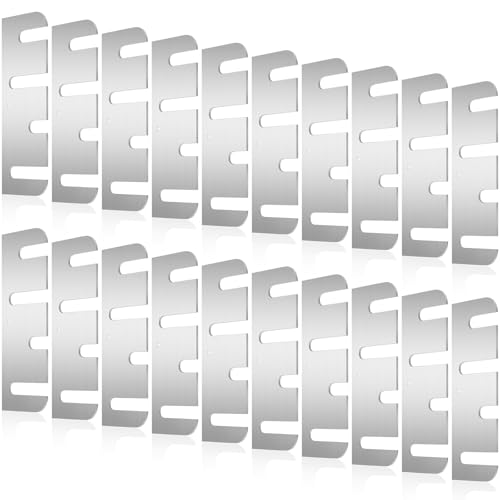 MorningRo 20 Pcs Hardware Door Hinge Shims Stainless Steel Metal Coated Finish Door Hinge Shim for Repair Kit (4 Inch,Silver)