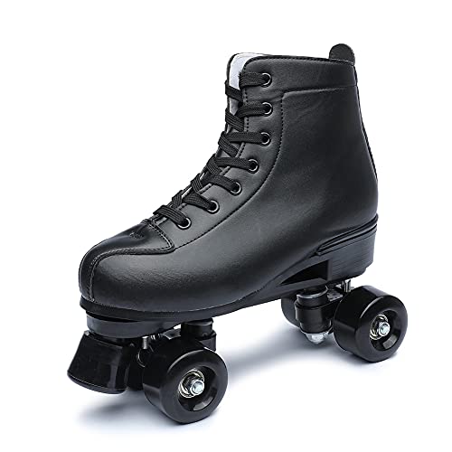 Roller Skates for Women Beginner Classic Quad Skate Shoes for Men Youth Black Wheels 43