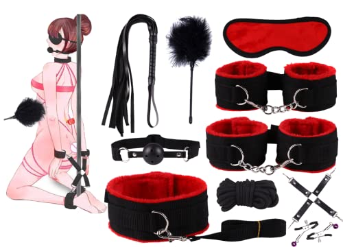 SIRAGE Juego De Modelos De Nailon De Peluche De 10 Piezas para Yoga, Comodidad, Deportes, Vida, Juguete para Parejas (Juego De 10 Piezas, Rojo)