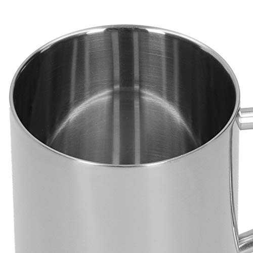 UPQRSG Doppelwandiger Edelstahlbecher, 400 Ml Reise Campingbecher, Metall Kaffeetasse, Teetasse, 304 Edelstahl Doppelschicht Anti Verbrühungs Kaffee, Tee und Wasserbecher mitGriff(Silber)
