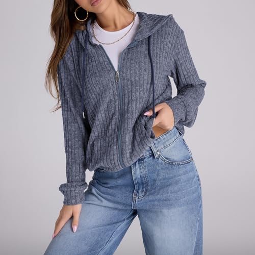 Image of Witsmile Zip Up Hoodie Women Oversized Sweatshirt Long Sleeve 2026 Fall Outfit Lightweight Jackets Workout Clothes