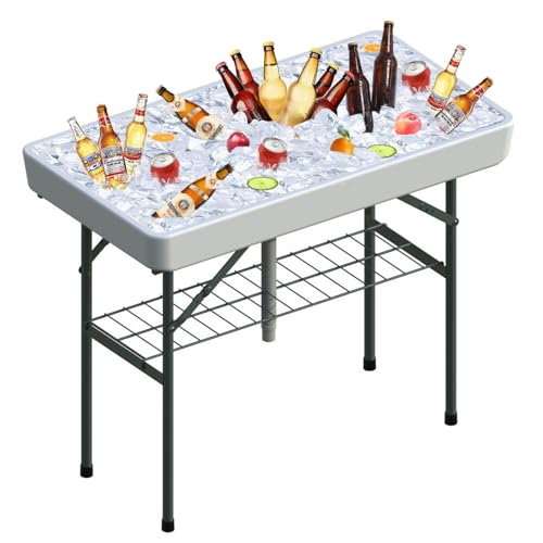 Seau à glace pliable avec drain pour buffet extérieur et camping - 2