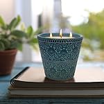 Delicate Porcelain Scented Candle, Natural Eucalyptus & Peppermint Essential Oils and Natural Soy Wax Aromatherapy Candle, Non-Toxic Smokeless Candle for Indoor, Patio, Backyard, Outdoor, Camping - Image 4