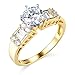 14k Yellow Gold SOLID Wedding Engagement Ring and Wedding Band 2 Piece Set - Size 8.5