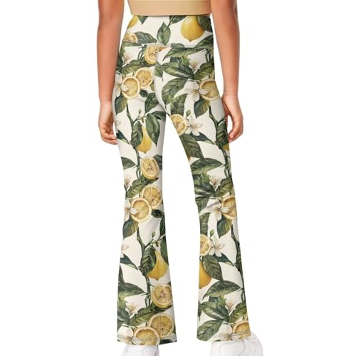 Girls Flare Leggings High Waisted Soft Bell Bottoms Yoga Pants Kids Stretchy Activewear Bootcut Leggings 5-14t3