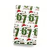 67 Christmas Wrapping Paper, Fun Christmas Themed 6 7 Wrapping Paper, Themed Holiday Gift Wrap with Santa Hats Festive Patterns for Xmas Presents (A, 18 * 20inch)