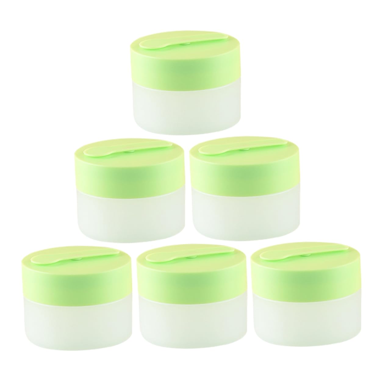 FRCOLOR 6pcs Pot Cosmétique de Voyage Vide Mini-conteneurs D'échantillons à Couvercle Amovible et Cuillère Aimantée avec Revêtement Amovible pour Crèmes et Lotions