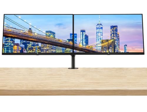 Image of HP P32u G5 32 inch 2560 x 1440 QHD Edge LED LCD Monitor, 2-Pack Bundle with Built-in Speakers, HDMI, USB-C, USB Hub, Display Port with Desk Mount Dual Monitor Stand