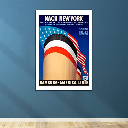 Affiche de voyage Hambourg Amerika Line grand format affiche encadrée mat déco rétro vintage - 4