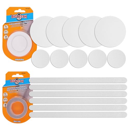 BIGTEETH Non Slip Bathtub Stickers - Anti Slip Shower Stickers Bathtub Shower Floor Non Slip Stickers Round and Long Type (16 PCS)