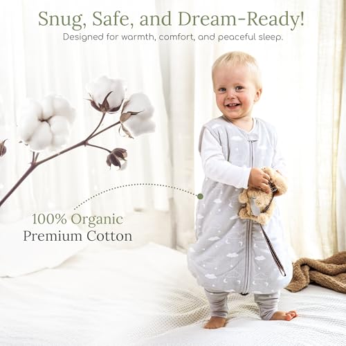Image of Mama Cheetah Toddler Sleep Sack with Feet 4T-5T, 1.0 TOG Organic Cotton Baby Wearable Blankets with Legs, Baby Sleeping Bag for Walkers, Early Walker X-Large