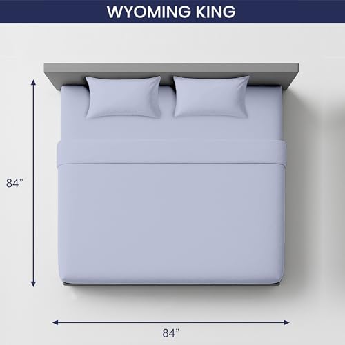Image of SGI 84 inchx84 inch 4 Pc Wyoming King Sheet Set 600 TC 15 inch Deep, Cornflower Blue