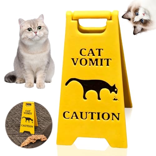 Señal de vómito de Gato, señal de vómito de Perro, Señal de advertencia de vómitos de gato, señal de piso mojado de vómitos de gato, Decoración de oficina de signo de vómitos de gato (CAT)