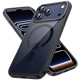 Immagine di JETech Cover Magnetica per iPhone 17 Pro 6,3 Pollici Compatibile con MagSafe, Antiurto Cellulare Paraurti Custodia, Anti-Graffio Retro Trasparente (Nero)