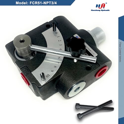 Hydraulic Adjustable Flow Directional Control Valve (3/4" NPT Port, 30 GPM, FC51 with Relief) by Hanshang Hydraulic - Image 5