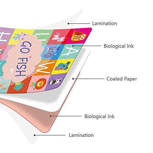 Upgraded Alphabet Go Fish Classic Card Game, ABC Uppercase Lowercase Letters Learning Animal Picture Recognition Card Game for Kids – 52 Cards