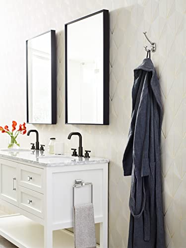 Image of Amerock Vicinity Triple Prong Polished Chrome Wall-Mounted Hook | Decorative wall hook in durable zinc construction for coats, hats, bags, towels, and everyday organization