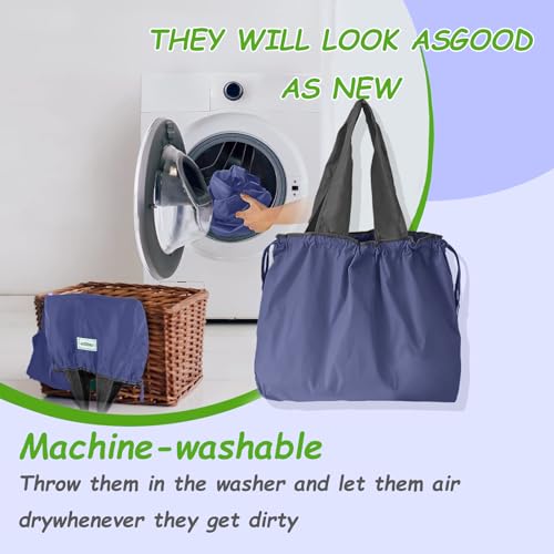 GFYFYZ Foldable Large Reusable Shopping Bag, Blue, 52 x 42 cm - Image 4