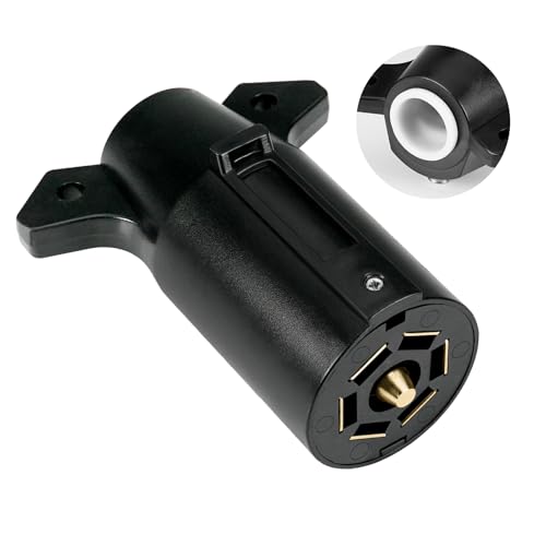 OPT7 7 Pin Trailer Plug for Splice-in Replacement Trailer Side Male End 7 Way Adapter, 3.6” Long x 3” Diameter
