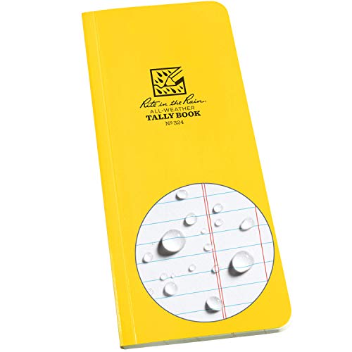 Carnet Rite in the Rain tout temps Tally Pattern 324 jaune coque souple 3.5x8