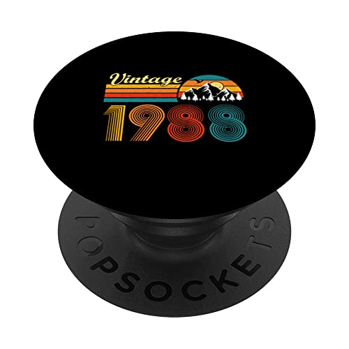 Regalo de 35 cumpleaños 35 años hombres mujeres retro vintage 1988 PopSockets PopGrip Intercambiable