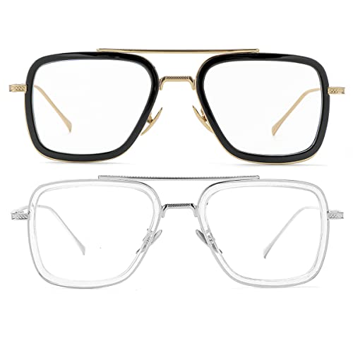 Image of Tony Stark Style Blue Light Blocking Glasses for Men Women, Iron Man and Spider-Man Computer Gaming Glasses