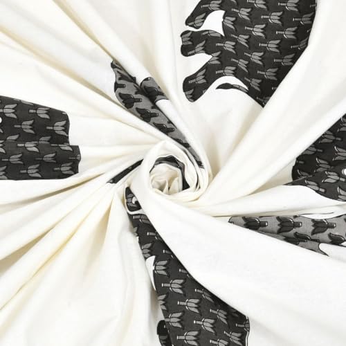 Image of Living Roots Ethnic Jaipur Block Print Double Cotton Bedsheet & 2 Pillow Covers, for Mattress Upto 6 inches Thick, No Colour Bleeding, Grey Colour, King Size 90 * 108 inches, 120TC (615-B)