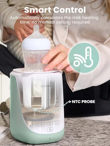 Image of Grownsy Auto-Lift Nutri Bottle Warmer for Breastmilk & Formula, Green