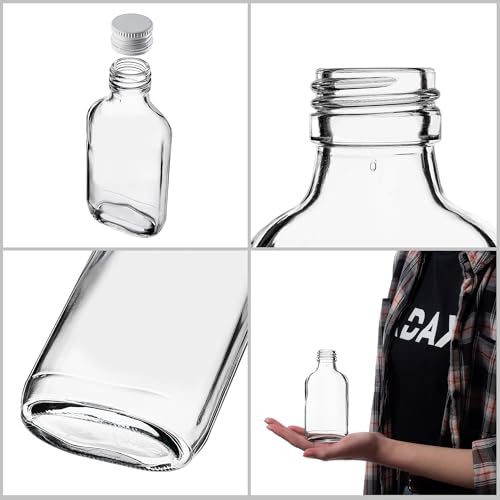 KADAX 50er Set Flachmann 100ml, kleine Glasflaschen mit Schraubverschluss, Fläschchen, leere Flaschen zum Befüllen, mini Likörflaschen… – Ansicht 5