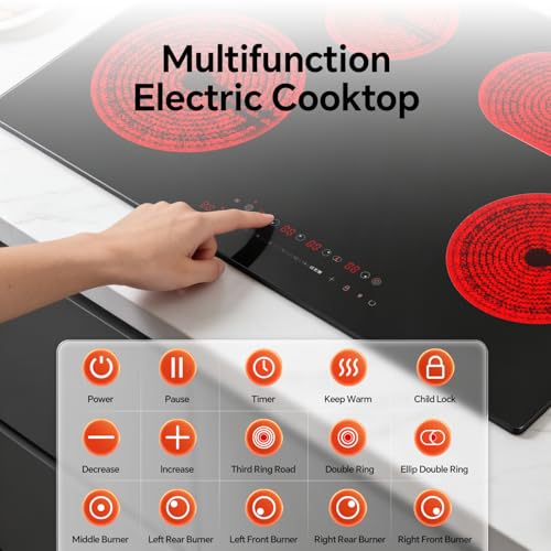 Image of Ranein 30 Inch 4 Burner Electric Cooktop, 7900W, 240V