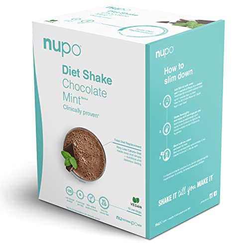 NUPO Diet Shake Menta y Chocolate - Batidos dietéticos de primera calidad para el control de peso I Batido sustitutivo de comidas probado clínicamente para el control de peso I 10 Raciones I Sin OMG
