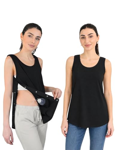 Image of Inspired Comforts Post Surgery Mastectomy Recovery Tank Top with Drain Pocket & Snap-Access