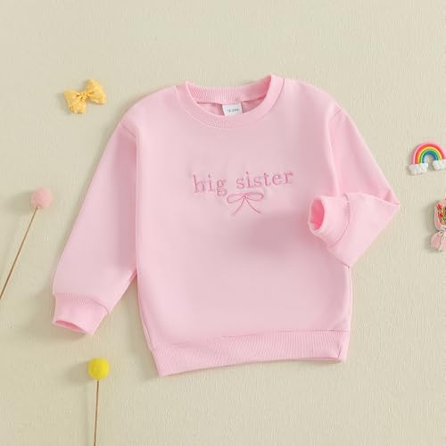 Toddler Baby Girl Sister Matching Outfit Little Sister Romper Bodysuit Big Sister Sweatshirt Pullover Top3